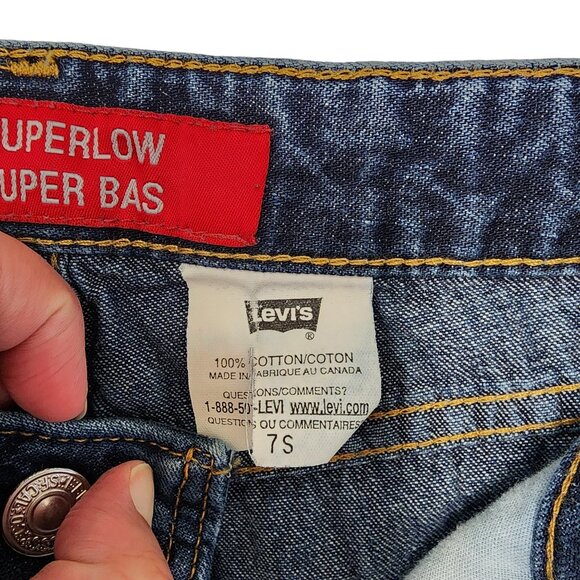 Levi's Superlow 7S Jeans Women's 100% Cotton Made in Canada Size 27x30 - Picture 11 of 14